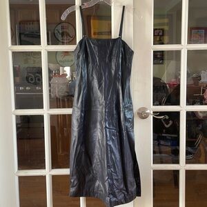 Burberry Navy Blue Leather Dress